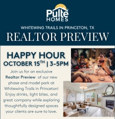You're Invited To An Exclusive Realtor Happy Hour at Whitewing Trails!
