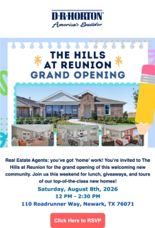 You've got 'home' work! 🏠📝 Join us this Saturday for the Grand Opening of The Hills at Reunion