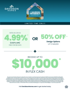 4.99% Fixed Rate + $10K OR 50% Design Options + $10K