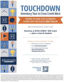 🏈 Score Big! Tour Homes & Enter to Win an $850 Game Day Package