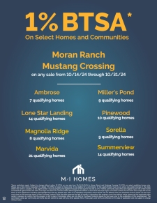 1% BTSA* On Select Homes and Communities!