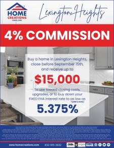 4% Commission and rate buydown as low as 5.375%!