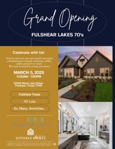 Celebrate the Grand Opening at Fulshear Lakes 70's on March 5th! 🎉