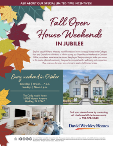 Fall Open House Weekends in Jubilee 🍂