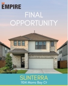 Final Opportunity in Sunterra, Katy TX