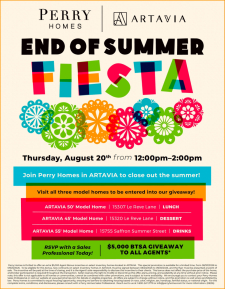 Join Perry Homes TOMORROW in ARTAVIA for a Fiesta!