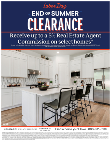 Labor Day Builder Incentives Designed to Help YOU Sell