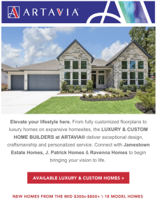 Luxury & Custom Home Builders at ARTAVIA