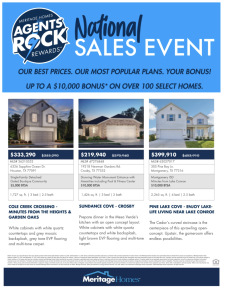 National Sale Agent Sneak Peek! Up to a $10,000 Bonus on 100+ Houston Homes!