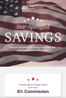 Star Spangled Savings and Bonus’s on New Homes in the Houston Area