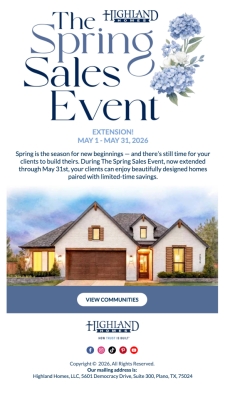 The Spring Sales Event Extended for Your Clients