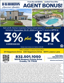 Up to $5K BTSA in Crosby!