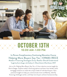 You&rsquo;re Invited: Helping More Buyers Say Yes on 10/13 in Complimentary In-Person CE Class