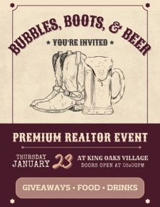 You're Invited to Enjoy Bubbles, Boots, & Beer at King Oaks Village