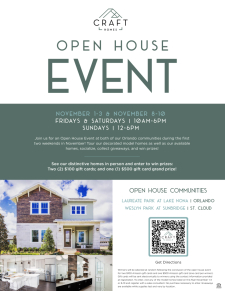 Craft Homes - Open House Events!