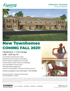 Ormond Grande - New Townhomes Fall 2021!