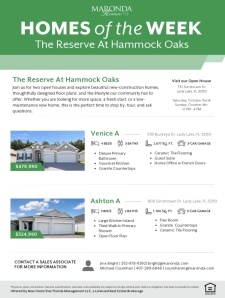 Homes Of the Week at The Reserve At Hammock Oaks