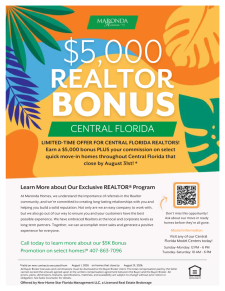LIMITED-TIME OFFER FOR CENTRAL FLORIDA REALTORS! Summer of Realtors