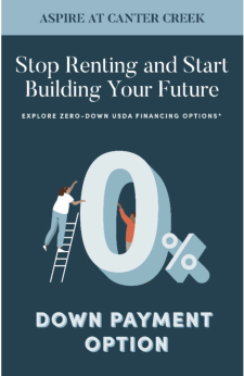 0% Down Payment Option in Aspire at Canter Creek!