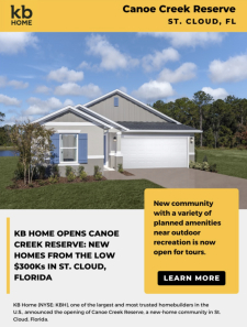 Announcing Grand Opening of Canoe Creek Reserve in St. Cloud!