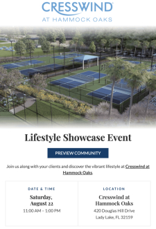 Cresswind at Hammock Oaks Lifestyle Showcase Event