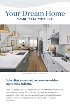 Your clients can come home sooner with a quick move-in home