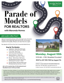 Join us for an exclusive Realtor Bus Tour through some of Central Florida&rsquo;s Communities on 8/10/20