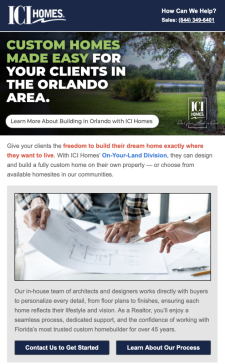Partner with ICI Homes — Build On Your Clients’ Land