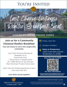 Realtor Closeout Breakfast Event at Palms at Windermere