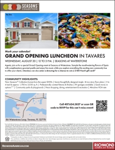 Seasons at Waterstone Grand Opening Luncheon In Tavares!