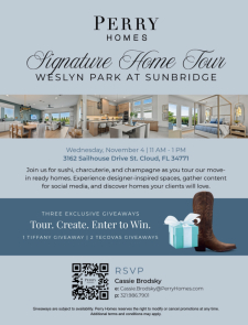 Sushi, Champagne & Home Tours at Weslyn Park | Nov. 4