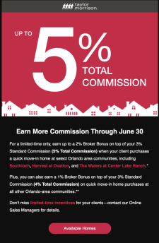 Taylor Morrison Broker Bonus: Earn More Through June 30