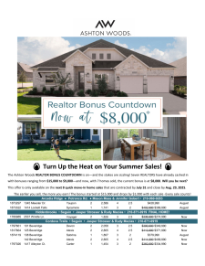 Realtor Bonus Countdown Starting at $8,000!