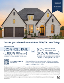 Inventory Rate Promotion - FHA/VA