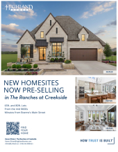 Now Pre-Selling New Homesites in The Ranches at Creekside
