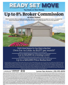 8% Broker Commission On Select Homes!