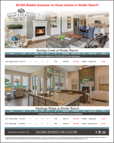 $5000 Agent Bonus in Kinder Ranch on Select Move-In Ready Homes!