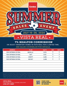 7% Realtor Commission at Vista Real on Select Homes