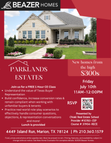 Free 1 Hour CE Class at Parklands Estates