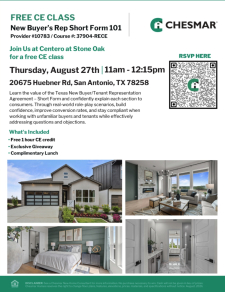Free CE Class at Centero at Stone Oak
