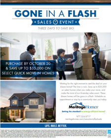 Gone in a Flash Sales Event Oct 18-20