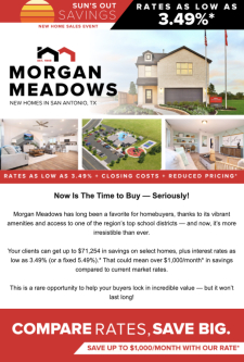 Help Your Clients Save Big at Morgan Meadows