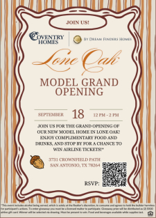 Join Us! Lone Oak Model Home Grand Opening!