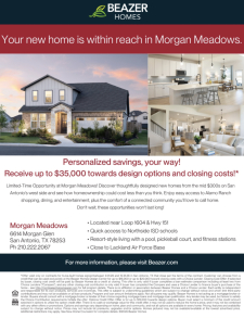 Limited-Time Opportunity at Morgan Meadows!