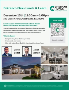 Lunch & Learn at Potranco Oaks, Dec. 13th!