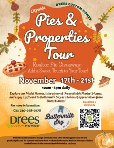Mark your calendars for our Pies & Properties Tour with Drees Custom Homes!