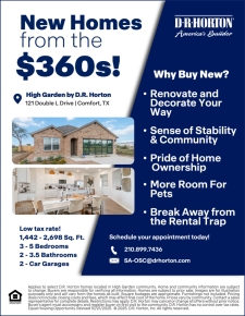 New Homes in Comfort, TX from the $360s!