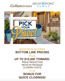 PIck Your Price on Select Quick Move-in Homes!