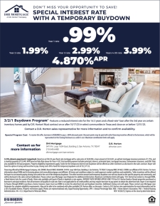 Special Interest Rates With a Temporary Buydown!