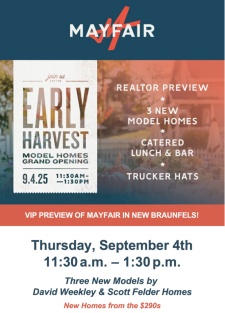 Tours, Lunch, & Prizes! RSVP for Mayfair’s Model Preview on Sept. 4. External